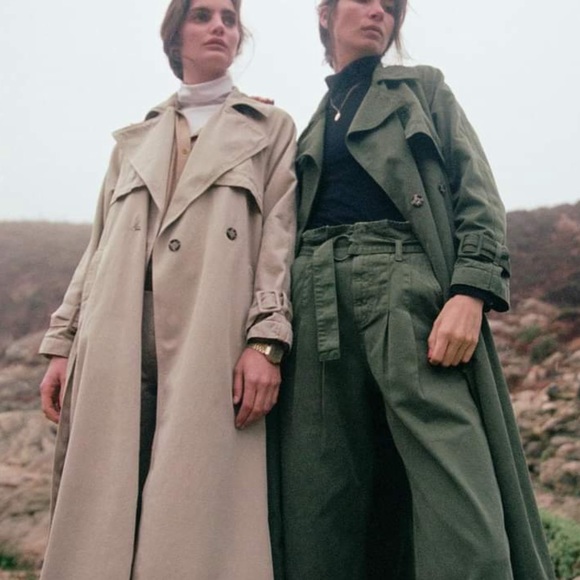 🎉 HP Boyish Jeans x Free People The Maxwell XL Beige Tan Longline Button Trench